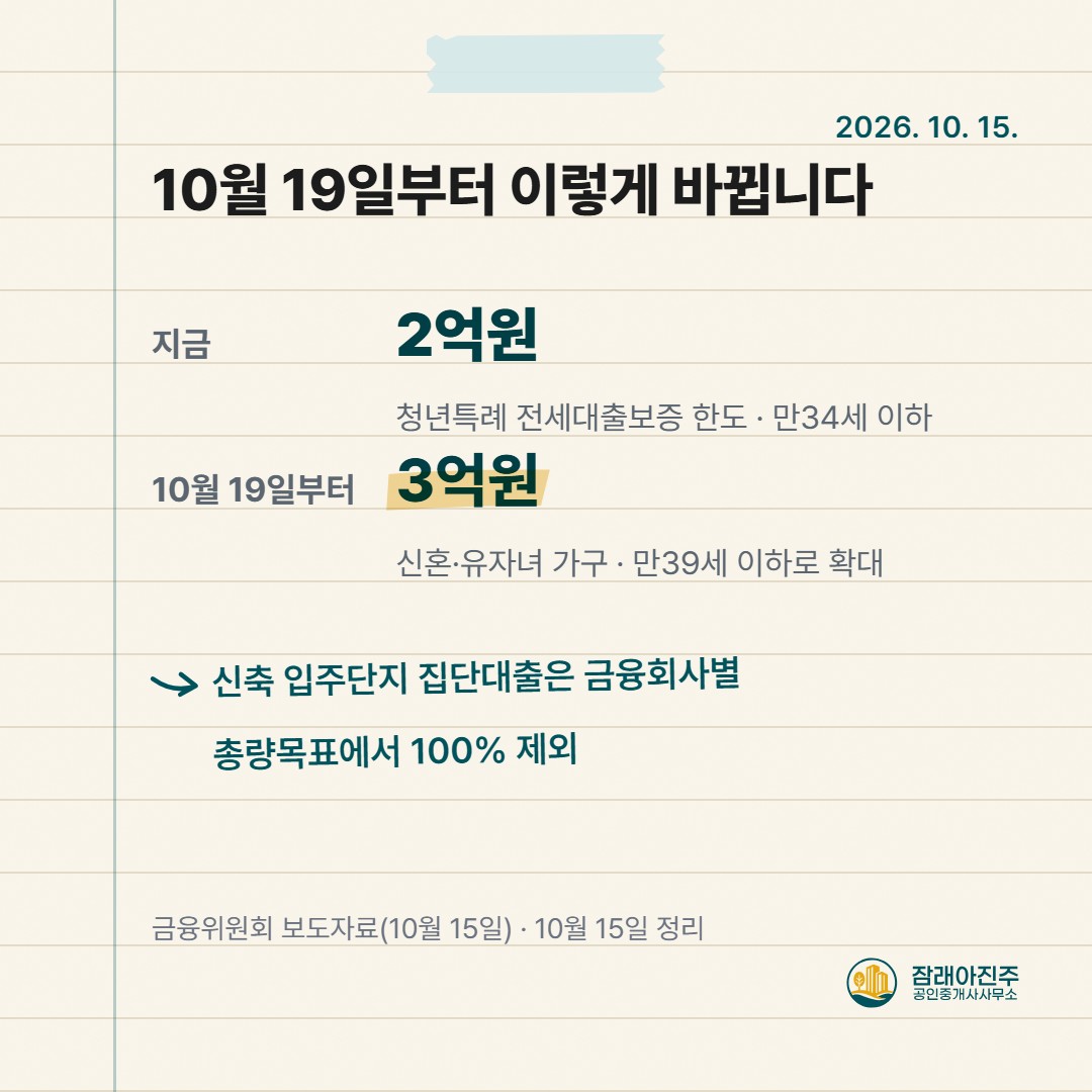 10월 19일부터 이렇게 바뀝니다
